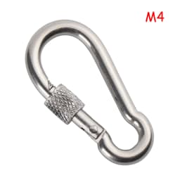 M4~M12 304 Silver Stainless Steel Lock Ring Safety Snap Hook Carabiner Spring Snap Quick Link Outdoor Climbing Gear Equipment
