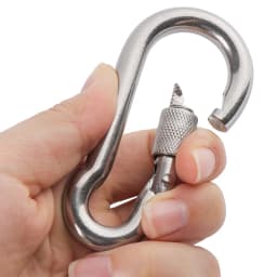 M4~M12 304 Silver Stainless Steel Lock Ring Safety Snap Hook Carabiner Spring Snap Quick Link Outdoor Climbing Gear Equipment