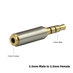 Jack 3.5 mm to 2.5 mm Audio Adapter for Aux Speaker Cable Stereo Headphone Headset Mic 2.5mm Male to 3.5mm Female Plug Connector