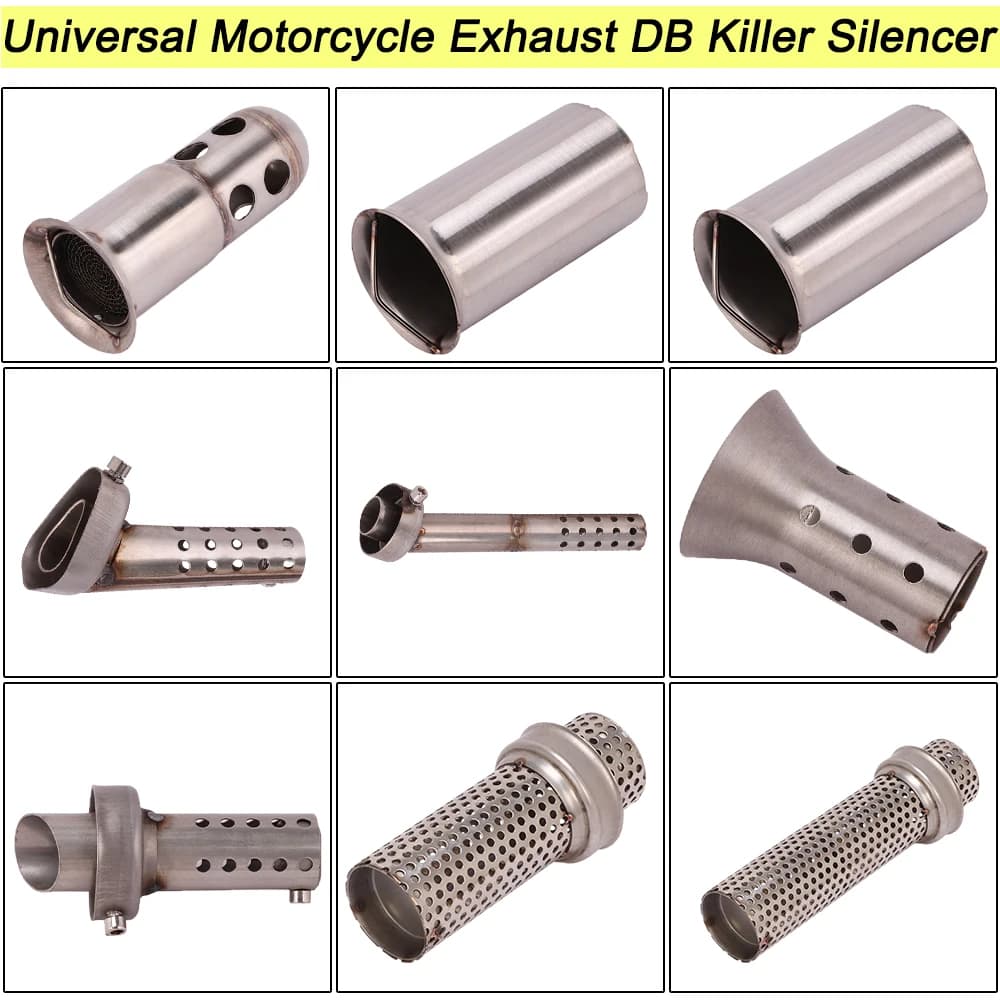 61mm Motorcycle Universal Exhaust Pipe DB Killer Reduce Noise 51mm Escape Muffler Silencer For Kawasaki Honda Suzuki BMW Yamaha