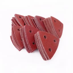 100pcs 80 mm Triangular Sandpaper 3 Holes Hook&Loop Triangle Sanding Discs Fit Oscillating Multi Tool Sanding Pad 60-400 Grit