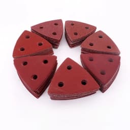 100pcs 80 mm Triangular Sandpaper 3 Holes Hook&Loop Triangle Sanding Discs Fit Oscillating Multi Tool Sanding Pad 60-400 Grit