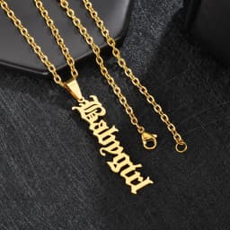 Customized Fashion Stainless Steel Name Necklace Personalized Letter 5mm NK Thick Chain for Women Men Pendant Nameplate Gift