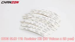 60 Values X 20Pcs SMD 0603 Resistors Assorted Set 1200 Pcs 0ohm - 10M Ohm 1/10 Watt 1% High Precision Film Chip Resistance Kit