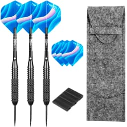 CyeeLife 26 Gram Darts Steel Tip with Dart Bag & Extra Standard Flights & Plastic Accessory, House Dart Set 3 Packs