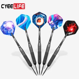 CyeeLife 26 Gram Darts Steel Tip with Dart Bag & Extra Standard Flights & Plastic Accessory, House Dart Set 3 Packs