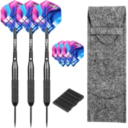 CyeeLife 26 Gram Darts Steel Tip with Dart Bag & Extra Standard Flights & Plastic Accessory, House Dart Set 3 Packs