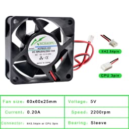 ACP6025S 6cm 60mm Fan 60x60x25mm DC5V 12V 24V USB 2pin Cooling Fan for Chassis CPU Power Converter