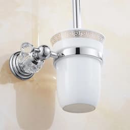 Luxury Crystal Silver Bathroom Accessories Set Chrome Polished Brass Bath Hardware Set Wall Mounted Bathroom Products Banheiro