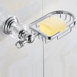 Luxury Crystal Silver Bathroom Accessories Set Chrome Polished Brass Bath Hardware Set Wall Mounted Bathroom Products Banheiro