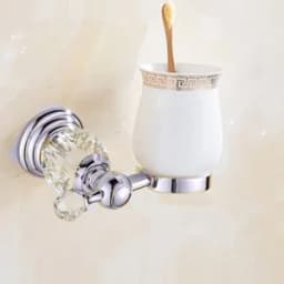 Luxury Crystal Silver Bathroom Accessories Set Chrome Polished Brass Bath Hardware Set Wall Mounted Bathroom Products Banheiro