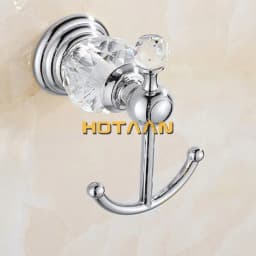 Luxury Crystal Silver Bathroom Accessories Set Chrome Polished Brass Bath Hardware Set Wall Mounted Bathroom Products Banheiro