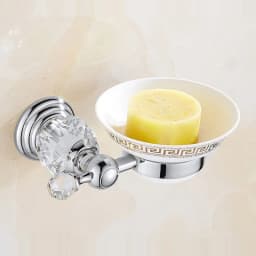 Luxury Crystal Silver Bathroom Accessories Set Chrome Polished Brass Bath Hardware Set Wall Mounted Bathroom Products Banheiro