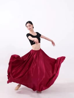 360 Degree Satin Skirt Belly Dance Women Gypsy Long Skirts Dancer Practice Wear 15 Colors Assorted Solid Purple Gold Dance Skirt