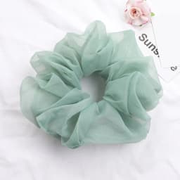 2022 Summer Organza Scrunchies Women Elastic Hair Band Korean Elegant Ponytail Holder Rubber Tie Band Hair Accessories Wholesale