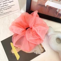 2022 Summer Organza Scrunchies Women Elastic Hair Band Korean Elegant Ponytail Holder Rubber Tie Band Hair Accessories Wholesale