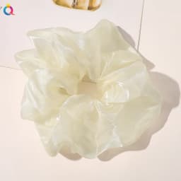 2022 Summer Organza Scrunchies Women Elastic Hair Band Korean Elegant Ponytail Holder Rubber Tie Band Hair Accessories Wholesale