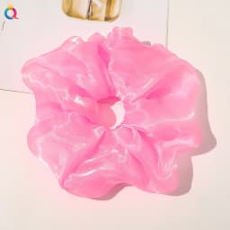 2022 Summer Organza Scrunchies Women Elastic Hair Band Korean Elegant Ponytail Holder Rubber Tie Band Hair Accessories Wholesale