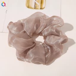 2022 Summer Organza Scrunchies Women Elastic Hair Band Korean Elegant Ponytail Holder Rubber Tie Band Hair Accessories Wholesale