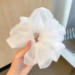2022 Summer Organza Scrunchies Women Elastic Hair Band Korean Elegant Ponytail Holder Rubber Tie Band Hair Accessories Wholesale
