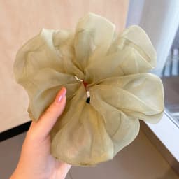 2022 Summer Organza Scrunchies Women Elastic Hair Band Korean Elegant Ponytail Holder Rubber Tie Band Hair Accessories Wholesale
