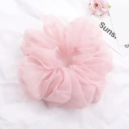 2022 Summer Organza Scrunchies Women Elastic Hair Band Korean Elegant Ponytail Holder Rubber Tie Band Hair Accessories Wholesale