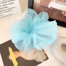 2022 Summer Organza Scrunchies Women Elastic Hair Band Korean Elegant Ponytail Holder Rubber Tie Band Hair Accessories Wholesale
