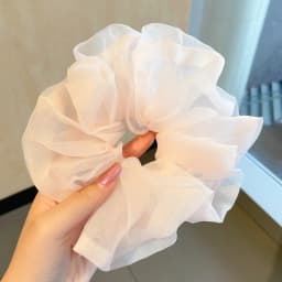2022 Summer Organza Scrunchies Women Elastic Hair Band Korean Elegant Ponytail Holder Rubber Tie Band Hair Accessories Wholesale