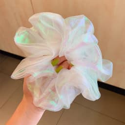 2022 Summer Organza Scrunchies Women Elastic Hair Band Korean Elegant Ponytail Holder Rubber Tie Band Hair Accessories Wholesale