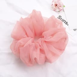 2022 Summer Organza Scrunchies Women Elastic Hair Band Korean Elegant Ponytail Holder Rubber Tie Band Hair Accessories Wholesale