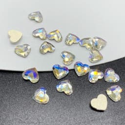 5.5x6mm 20pcs Heart Shape Nail Art Rhinestones Korean Fashion Flatback Strass 3D Crystal Stones for DIY Nail Charms Decoration