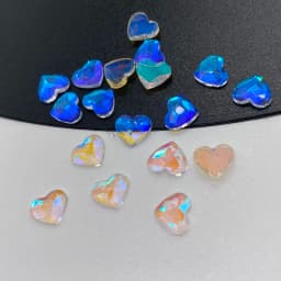 5.5x6mm 20pcs Heart Shape Nail Art Rhinestones Korean Fashion Flatback Strass 3D Crystal Stones for DIY Nail Charms Decoration
