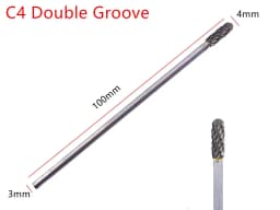 1PCS 3x4x100mm Tungsten Carbide Burr 3mm Shank for Dremel Grinder Rotary Tools - Cutting Grinding Tool