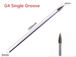 1PCS 3x4x100mm Tungsten Carbide Burr 3mm Shank for Dremel Grinder Rotary Tools - Cutting Grinding Tool