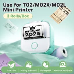 Phomemo 3 Rolls Self-adhesive Transparent Sticker Thermal Paper for T02 M02X Label Sticky DIY Photo Texts Study Notes Printing