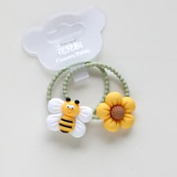 2PCS New Cute Cartoon Sunflower Bee Princess Headwear Kids Elastic Hair Bands Children Ropes Girls Accessories Baby Headdress