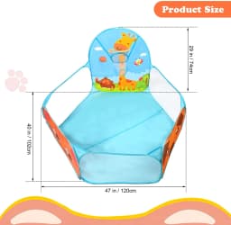Children Ball Pool Tent Portable Foldable Ball Pit Play Tent with Basket Outdoor Indoor Sports Educational Toy Holiday Gifts