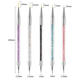 5/20Pcs Nail Art Brush Design Tip Painting Drawing Carving Dotting Pen FlatFan Liner Acrylic Gel UV Polish Manicure Tools