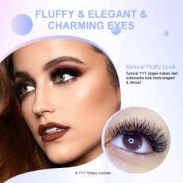 NAGARAKU YY Shape Double/Three Split Tips Triple Top Interlaced Root Eyelash Extensions Eyelashes