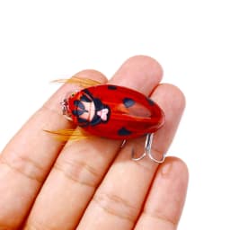 HENGJIA 1PCS 3.8cm 4g Artificial Ladybug Fishing Bait Cicada Beetle Insect Wobblers Fishing Lures Topwater For Bass Carp Fishing