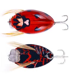 HENGJIA 1PCS 3.8cm 4g Artificial Ladybug Fishing Bait Cicada Beetle Insect Wobblers Fishing Lures Topwater For Bass Carp Fishing