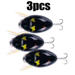 HENGJIA 1PCS 3.8cm 4g Artificial Ladybug Fishing Bait Cicada Beetle Insect Wobblers Fishing Lures Topwater For Bass Carp Fishing