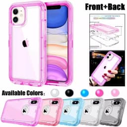 Hybrid Heavy Duty Dust Case For iPhone 16 15 13 11 12 14 Pro Max XSMAX XR XS SE 6 7 8 Plus Transparent Shockproof Armor Cover