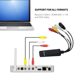 USB 2.0 Video Capture Card Audio Video TV DVD VHS DVR Capture Card USB Video Capture Device Support Win10