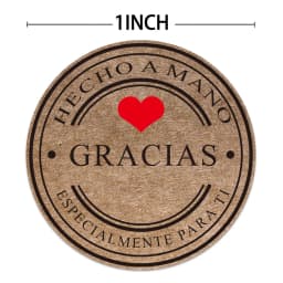 100-500pcs Multiple Styles Kraft Gracias Spanish Thank You Labels Stickers Handmade Scrapbooking Stationery Sticker