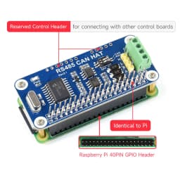 Raspberry Pi RS485 CAN HAT 3.3V MCP2515 SP3485 SPI Interface Allows Stable Long-Distance Communication for Pi 4B/3B+/3B/Zero