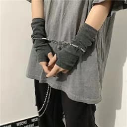 Anime Gloves Cosplay Darkly Ninja Mitten Oversleeve Man Women Fashion Sun Block Keep Warm Cuff Lolita Fingerless Arm Warmers