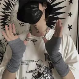 Anime Gloves Cosplay Darkly Ninja Mitten Oversleeve Man Women Fashion Sun Block Keep Warm Cuff Lolita Fingerless Arm Warmers