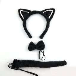 Girl Kids Party Black White Pink Cat Ear Headband Paw Tail Tie Birthday Gift Anime Christmas Costume Cosplay New Year