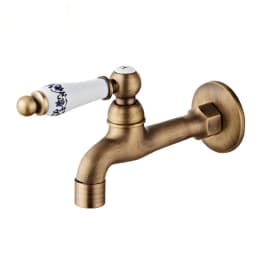 Antique Brass Basin Faucet Kitchen Faucet Garden taps Wall Mounted Lavatory Bathroom Mop Water Tap Washing Machine Faucet